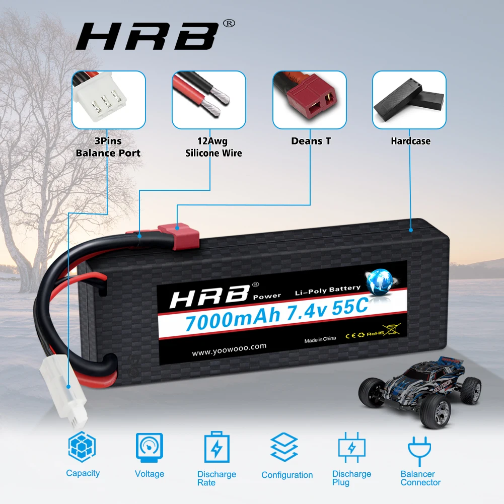 HRB リポバッテリー 2S 3S 4S 6S 11.1V  - 6S Lipo Battery 22.2V 5000Mah のレビューと価格